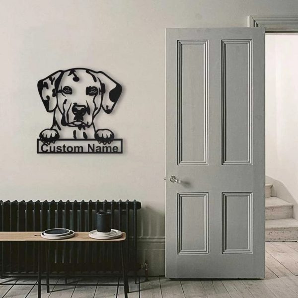 Dalmatian Dog Metal Art Personalized Metal Name Sign Decor Home Gift for Dog Lover