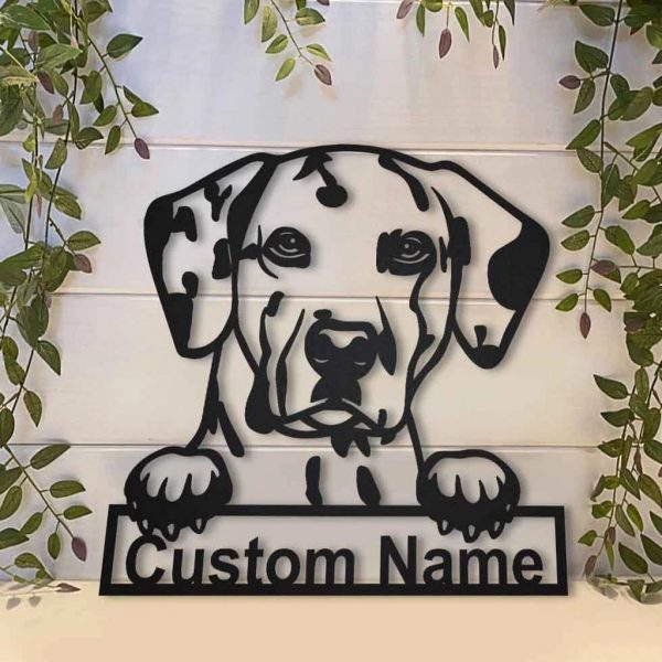 Dalmatian Dog Metal Art Personalized Metal Name Sign Decor Home Gift for Dog Lover