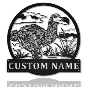 Dodo Bird Metal Art Personalized Metal Name Sign Decor Home Gift for Animal Lover 1