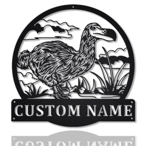 Dodo Bird Metal Art Personalized Metal Name Sign Decor Home Gift for Animal Lover