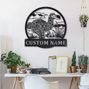 Dodo Bird Metal Art Personalized Metal Name Sign Decor Home Gift for Animal Lover 2