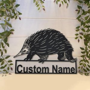 Echidna Metal Art Personalized Metal Name Sign Decor Home Gift for Animal Lover