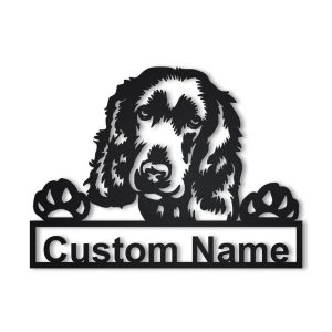 English Cocker Spaniel Dog Metal Art Personalized Metal Name Sign Decor Home Gift for Dog Lover 1