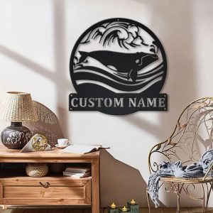 Eubalaena Metal Art Personalized Metal Name Sign Decor Home Gift for Animal Lover