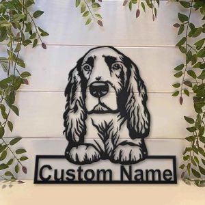 Field Spaniel Dog Metal Art Personalized Metal Name Sign Home Decor Gift for Dog Lover