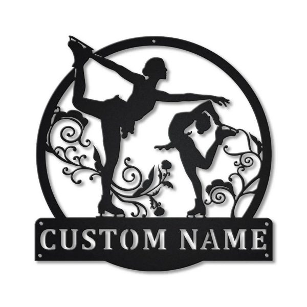 Figure Skating Sport Metal Sign Personalized Metal Name Signs Home Decor Sport Lovers Gifts