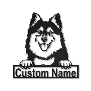 Finnish Lapphund Dog Metal Art Personalized Metal Name Sign Home Decor Gift for Dog Lover