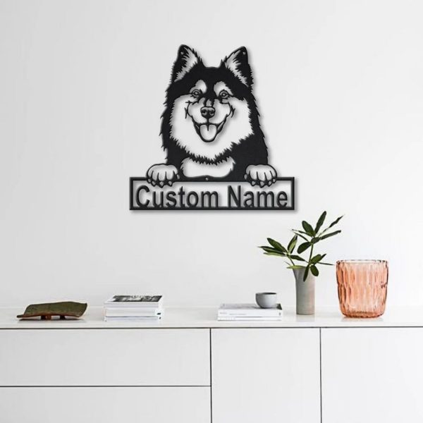 Finnish Lapphund Dog Metal Art Personalized Metal Name Sign Home Decor Gift for Dog Lover