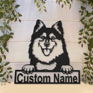 Finnish Lapphund Dog Metal Art Personalized Metal Name Sign Home Decor Gift for Dog Lover 3