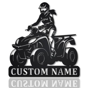 Girl Ride ATV Metal Sign Personalized Metal Name Signs Home Decor Sport Lovers Gifts 1