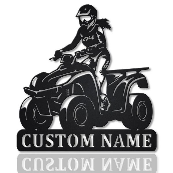 Girl Ride ATV Metal Sign Personalized Metal Name Signs Home Decor Sport Lovers Gifts