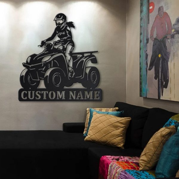 Girl Ride ATV Metal Sign Personalized Metal Name Signs Home Decor Sport Lovers Gifts