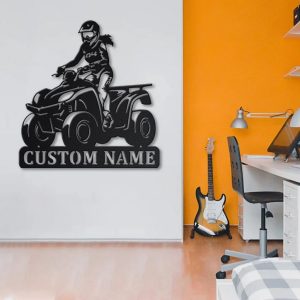 Girl Ride ATV Metal Sign Personalized Metal Name Signs Home Decor Sport Lovers Gifts 3