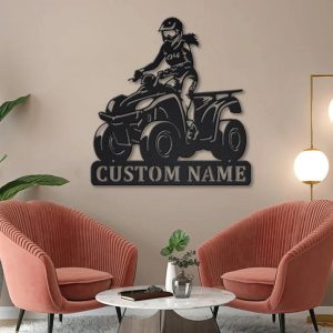 Girl Ride ATV Metal Sign Personalized Metal Name Signs Home Decor Sport Lovers Gifts 4