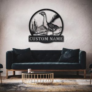 Goose Bird Metal Art Personalized Metal Name Sign Decor Home Gift for Animal Lover 2