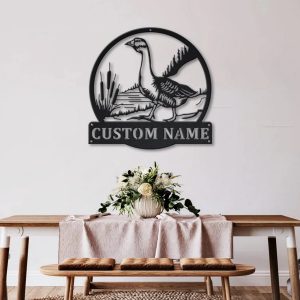 Goose Bird Metal Art Personalized Metal Name Sign Decor Home Gift for Animal Lover 3