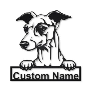 Grayhound Dog Metal Art Personalized Metal Name Sign Decor Home Gift for Dog Lover