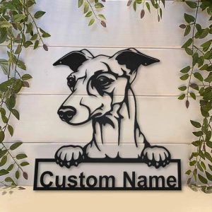 Grayhound Dog Metal Art Personalized Metal Name Sign Decor Home Gift for Dog Lover 2