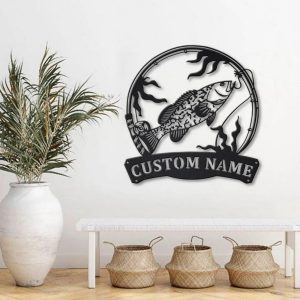 Grouper fish Metal Art Personalized Metal Name Sign Decor Home Fishing Gift for Fisherman 2