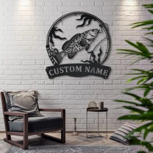 Grouper fish Metal Art Personalized Metal Name Sign Decor Home Fishing Gift for Fisherman 3