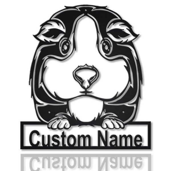 Guinea Pig Metal Art Personalized Metal Name Sign Decor Home Gift for Animal Lover