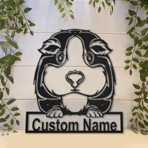 Guinea Pig Metal Art Personalized Metal Name Sign Decor Home Gift for Animal Lover 4