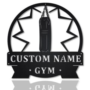 Gym Punching Bag Metal Sign Personalized Metal Name Signs Home Decor Sport Lovers Gifts 1