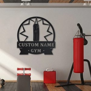 Gym Punching Bag Metal Sign Personalized Metal Name Signs Home Decor Sport Lovers Gifts 3