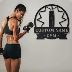 Gym Punching Bag Metal Sign Personalized Metal Name Signs Home Decor Sport Lovers Gifts 4