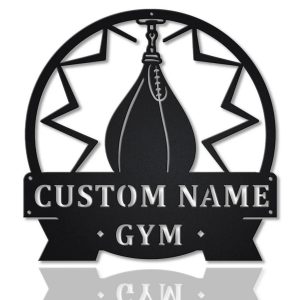 Gym Speed Bag Metal Sign Personalized Metal Name Signs Home Decor Sport Lovers Gifts