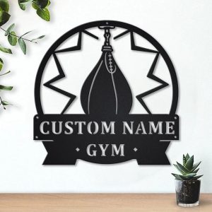 Gym Speed Bag Metal Sign Personalized Metal Name Signs Home Decor Sport Lovers Gifts 2