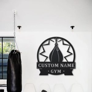 Gym Speed Bag Metal Sign Personalized Metal Name Signs Home Decor Sport Lovers Gifts 3