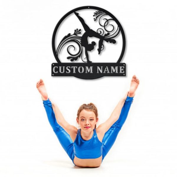 Gymnastics Sport Metal Sign Personalized Metal Name Signs Home Decor Sport Lovers Gifts