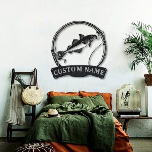 Haddock Fish Metal Art Personalized Metal Name Sign Decor Home Gift for Fishing Lover 3
