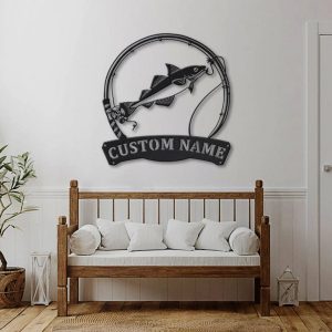 Haddock Fish Metal Art Personalized Metal Name Sign Decor Home Gift for Fishing Lover 4