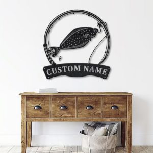 Halibut Fish Metal Art Personalized Metal Name Sign Decor Home Fishing Gift for Fisherman 4