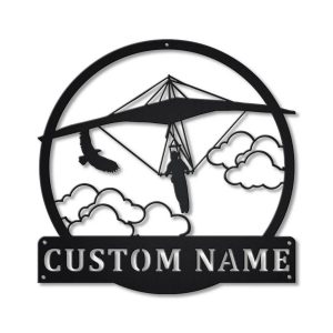 Hang Gliding Sport Metal Sign Personalized Metal Name Signs Home Decor Sport Lovers Gifts 1