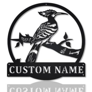 Hoopoe Birds Metal Art Personalized Metal Name Sign Decor Home Gift for Animal Lover