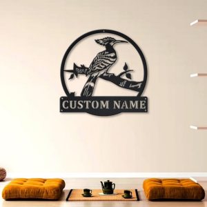 Hoopoe Birds Metal Art Personalized Metal Name Sign Decor Home Gift for Animal Lover 2