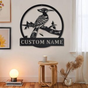 Hoopoe Birds Metal Art Personalized Metal Name Sign Decor Home Gift for Animal Lover 3