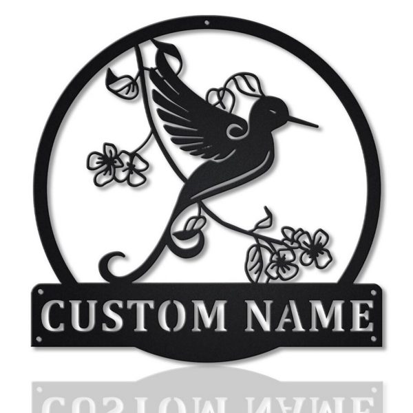 Hummingbird Metal Art Personalized Metal Name Sign Decor Home Gift for Animal Lover