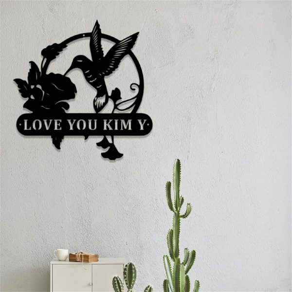 Hummingbird Metal Sign Personalized Garden Signs Decor Yard House