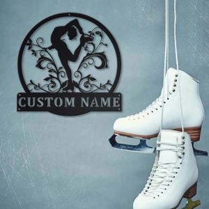 Ice Skating Metal Sign Personalized Metal Name Signs Home Decor Sport Lovers Gifts 3
