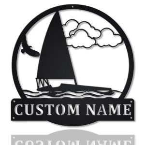 Iceboat Metal Sign Personalized Metal Name Signs Home Decor Sport Lovers Gifts