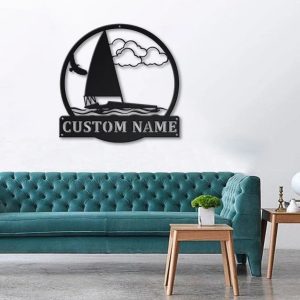 Iceboat Metal Sign Personalized Metal Name Signs Home Decor Sport Lovers Gifts