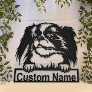 Japanese Chin Dog Metal Art Personalized Metal Name Sign Decor Home Gift for Dog Lover 2