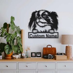 Japanese Chin Dog Metal Art Personalized Metal Name Sign Decor Home Gift for Dog Lover 3