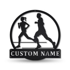 Jogging Metal Sign Personalized Metal Name Signs Home Decor Sport Lovers Gifts 1
