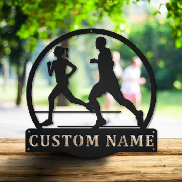 Jogging Metal Sign Personalized Metal Name Signs Home Decor Sport Lovers Gifts