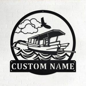 Jukung Boat Metal Wall Art Personalized Metal Name Sign Home Decor Housewarming Gift 1